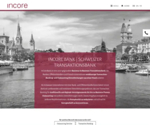 Incorebank.ch(InCore Bank AG) Screenshot