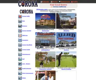 Incorona.com(Corona California's source for city Restaurants) Screenshot