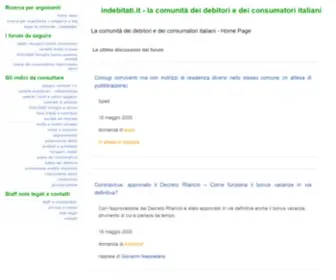 Indebitati.it(La comunità dei debitori e dei consumatori italiani) Screenshot