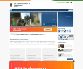 Indembassyeth.in(The Embassy of India in Addis Ababa) Screenshot