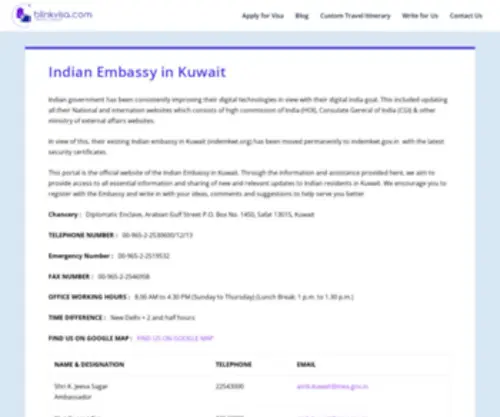 Indembkwt.org(Indian Embassy in Kuwait) Screenshot