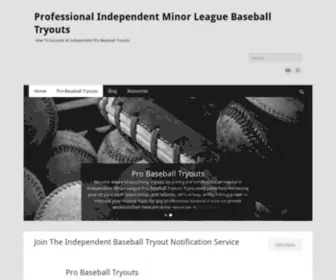 Independentbaseballtryouts.net(Independent Professional Minor League Baseball Tryouts 2019) Screenshot