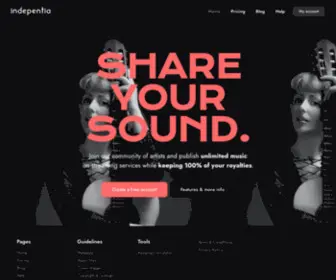 Indepentia.com(Upload unlimited music to Spotify) Screenshot