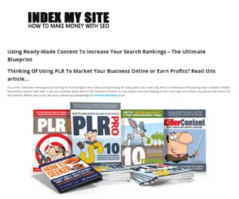 Indexmysite.com(Index My Site) Screenshot