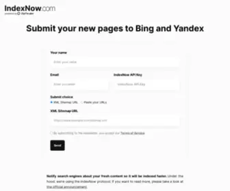 Indexnow.com(IndexNow) Screenshot