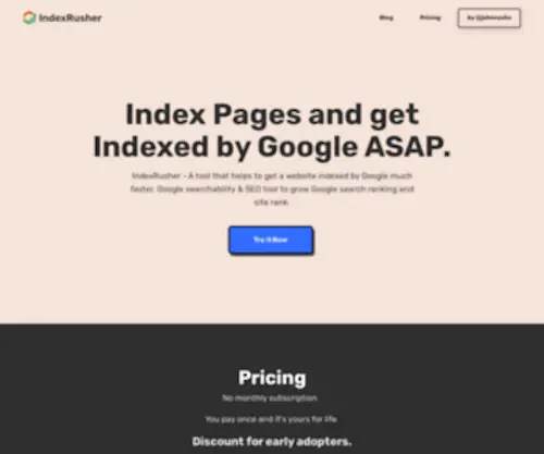 Indexrusher.com(Index Rusher) Screenshot