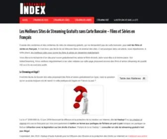 Indexstreaming.com(Top sites de streaamng) Screenshot