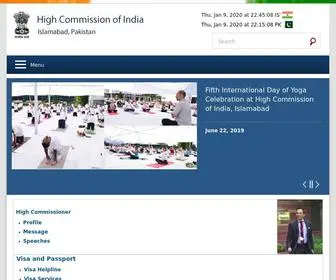 India.org.pk(High Commission of India) Screenshot