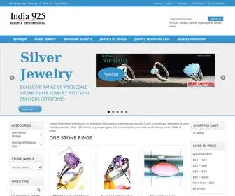 India925.com(Handcrafted Artisan Silver Jewelry Wholesale India 925 Pendants) Screenshot