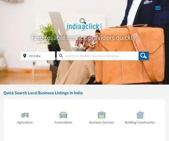 Indiaaclick.com(Free local business listing site in India) Screenshot