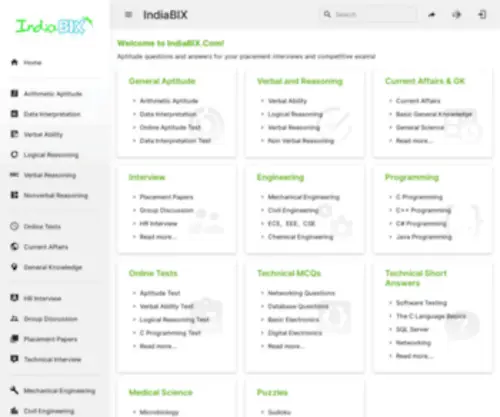 Indiabix.com(Aptitude Questions and Answers) Screenshot