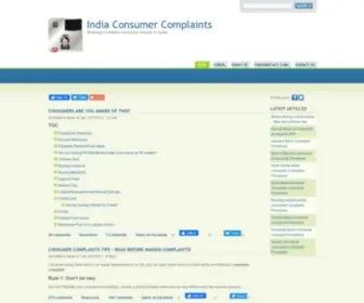 Indiaconsumercomplaints.com(India Consumer Complaints) Screenshot