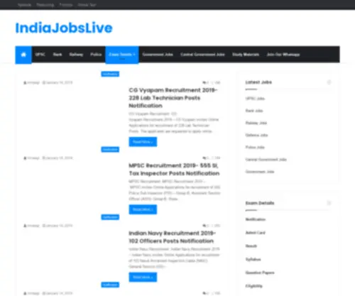 Indiajobslive.com(Indiajobslive) Screenshot