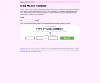 Indiamobilenumber.com(India Mobile Numbers Lookup) Screenshot