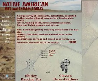 Indianartandcollectables.com(Native American Indian Art and Collectables by Shirley Dancing Fox and Clayton Threefeathers) Screenshot