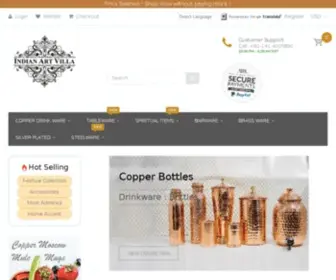 Indianartvilla.com(Buy Pure Copper Utensils Online) Screenshot