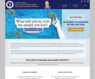 Indianaunclaimed.gov(Indiana Unclaimed Property Official Website) Screenshot