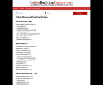 Indianbusinesscanada.com(Indian Business Directory Canada) Screenshot