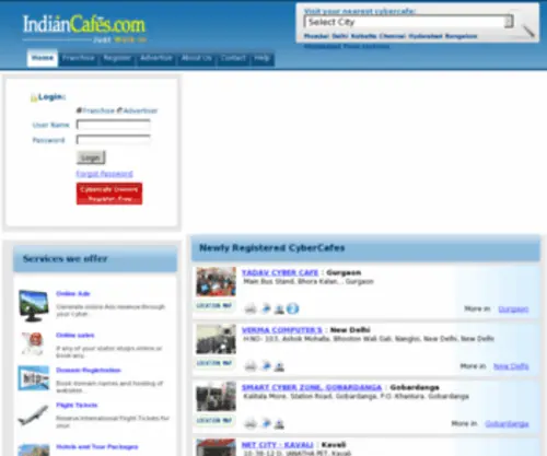 Indiancafes.com(Indiancafes) Screenshot