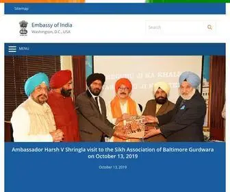 Indianembassyusa.gov.in(Embassy of India) Screenshot