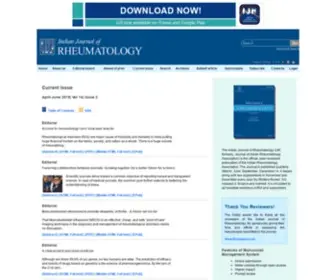 Indianjrheumatol.com(Indian Journal of Rheumatology) Screenshot