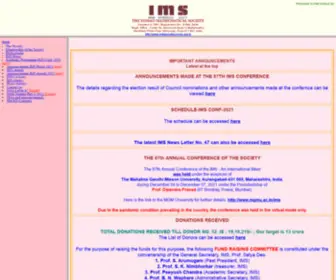 Indianmathsociety.org.in(THE INDIAN MATHEMATICAL SOCIETY) Screenshot