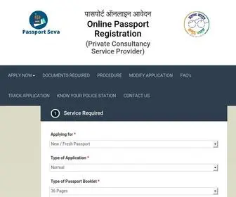 Indianpassportseva.co.in(Passport Online Application. Process) Screenshot