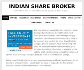 Indiansharebroker.com(Comparison of Online stock broker in India) Screenshot