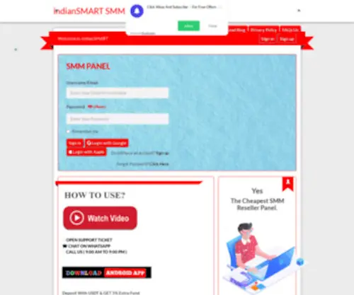 Indiansmartpanel.com(Indiansmartsmm) Screenshot