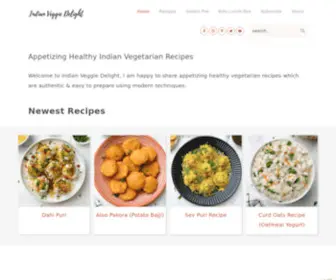 Indianveggiedelight.com(Appetizing Healthy Indian Vegetarian Recipes) Screenshot
