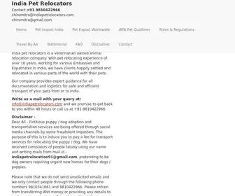 Indiapetrelocators.com(India pet relocators) Screenshot