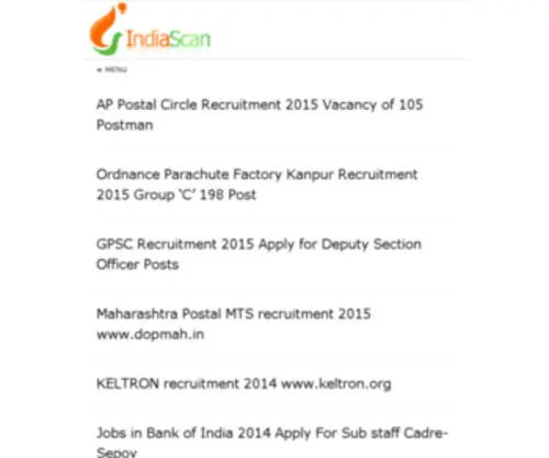 Indiascan.in(Recruitment News) Screenshot