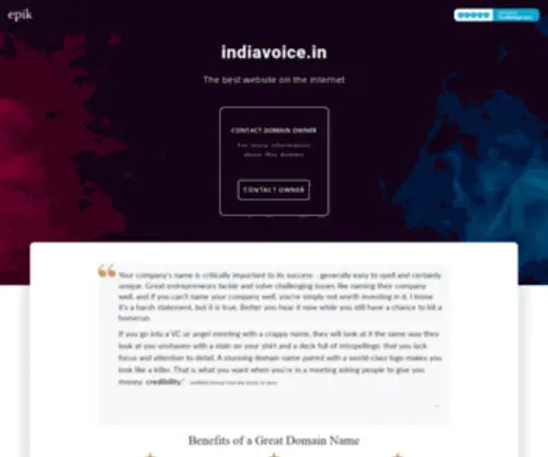 Indiavoice.in(Personalized Emails and URLs) Screenshot