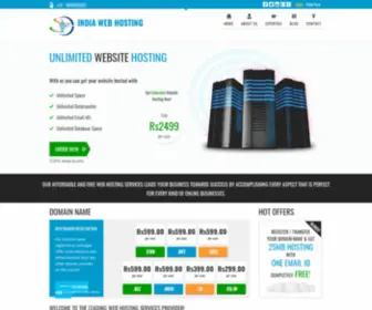 Indiawebhosting.com(India Web Hosting for Unlimited Website Hosting in India) Screenshot