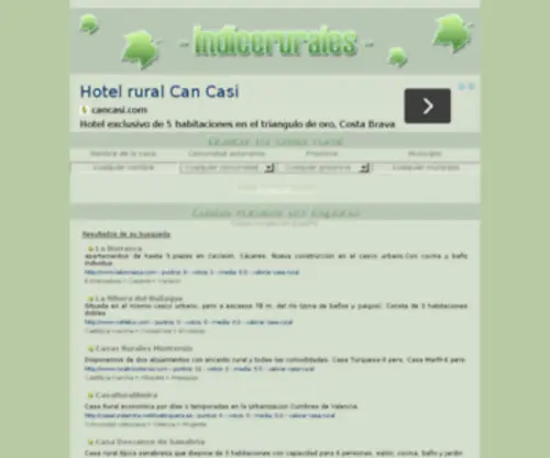 Indicerurales.com(Buscador de casas rurales) Screenshot