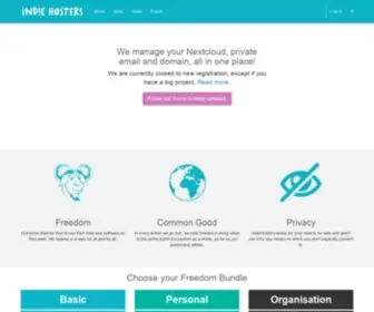 Indie.host(Online platform for hosting Free Open Source Software) Screenshot