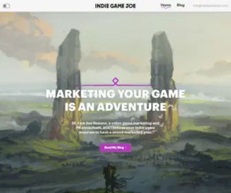 Indiegamejoe.com(Creative Freelance Indie Game Marketing) Screenshot