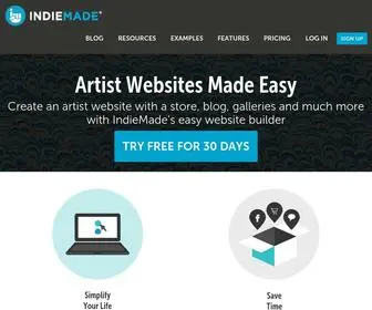 Indiemade.com(Artist websites made easy) Screenshot