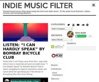 IndiemusicFilter.com(Toronto-based music blog showcasing the best new indie music) Screenshot