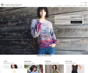 Indigenous.com(Organic Clothing) Screenshot