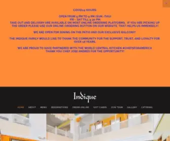 Indique.com(Theme catering services company) Screenshot