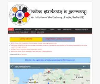 Indischebotschaft.de(Indian Students in Germany Portal) Screenshot