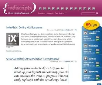 Indiscripts.com(InDesign Scripting Playground) Screenshot
