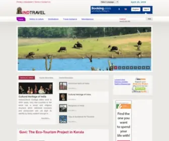 Indtravel.com(Indian travel destinations and other Indian destinations of cities states wildlife culture history with maps of India) Screenshot