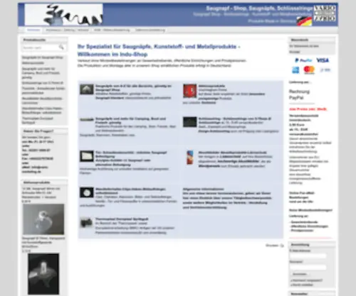 Indu-Shop.com(Saugnapf-Saugnäpfe - Schlüsselring - Prospekthalter - Werbebanner - Warenpräsentation) Screenshot