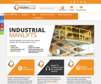 Industrialmanlifts.com(Industrial Man Lifts) Screenshot