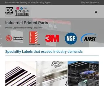 Industrialprintedparts.com(Durable Labels for Manufacturers) Screenshot