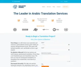 Industryarabic.com(The Leader in Arabic Translation Services) Screenshot