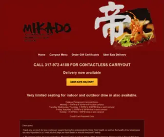 Indymikado.com(Mikado Japanese Restaurant) Screenshot