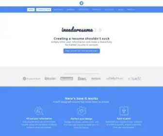 Ineedaresu.me(A beautifully simply resume & cover letter generator) Screenshot